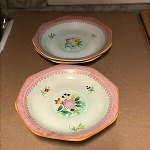Floral Pink and Cream saucers